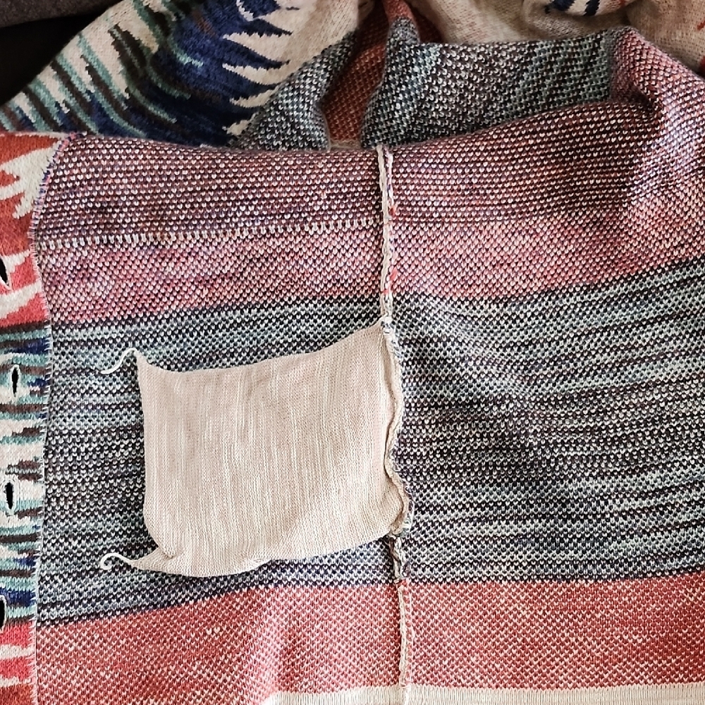 Lucky Brand Aztec Southwestern Oversized Cotton Cardigan Small - Picture 13 of 15
